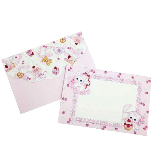 Amenomori Fumika Sweet Kitten and Parfait Letter Set - Beautiful!