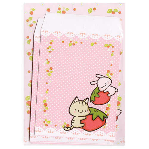 Strawberry Hugs Rabbit & Cat MINI letter set!