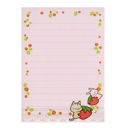 Strawberry Hugs Rabbit & Cat MINI letter set!