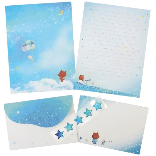 Genki-kun & Hana Starry Night Letter Set! From Illustrator Sayaka Nishide