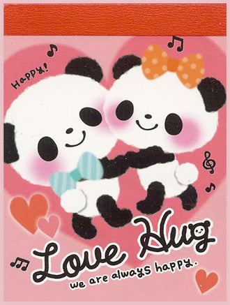 Love Hug Pandas mini memo pad