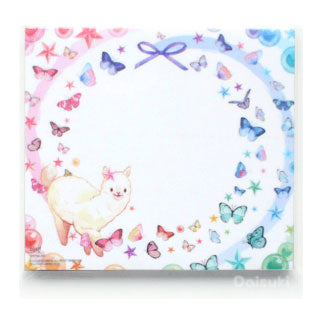 Kawaii Alpaca and Butterflies Memo Pad!