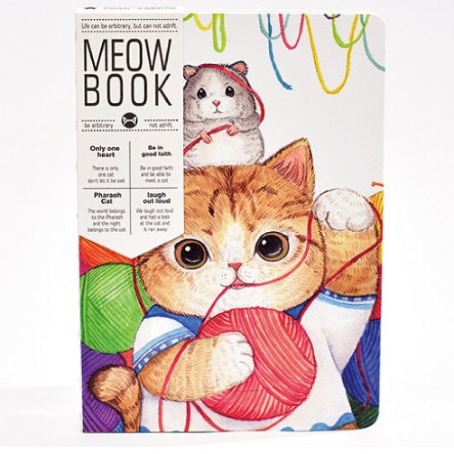 Kawaii Hardcover Note/Sketch book - 160 pages! (Cat & Yarn)