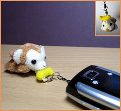 Hungry Cute Monkey Plush Phone Hanger!