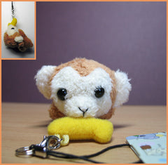 Hungry Cute Monkey Plush Phone Hanger!