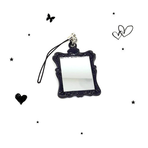 Black Rose Petit Mirror Phone / Zipper charm!