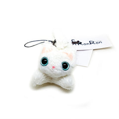 Cat, Cat, Cat! Pouncing White Cat Plush Hanger Mascot by Marie Maison de Mieux *Ron Ron*