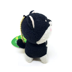 Fluffy Black Shiba Inu Mini Plush 7cm Keyring / Bag Mascot!