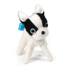 French Bulldog Plushie zipper mascot / Phone hanger / Keyring - Black & White 9cm