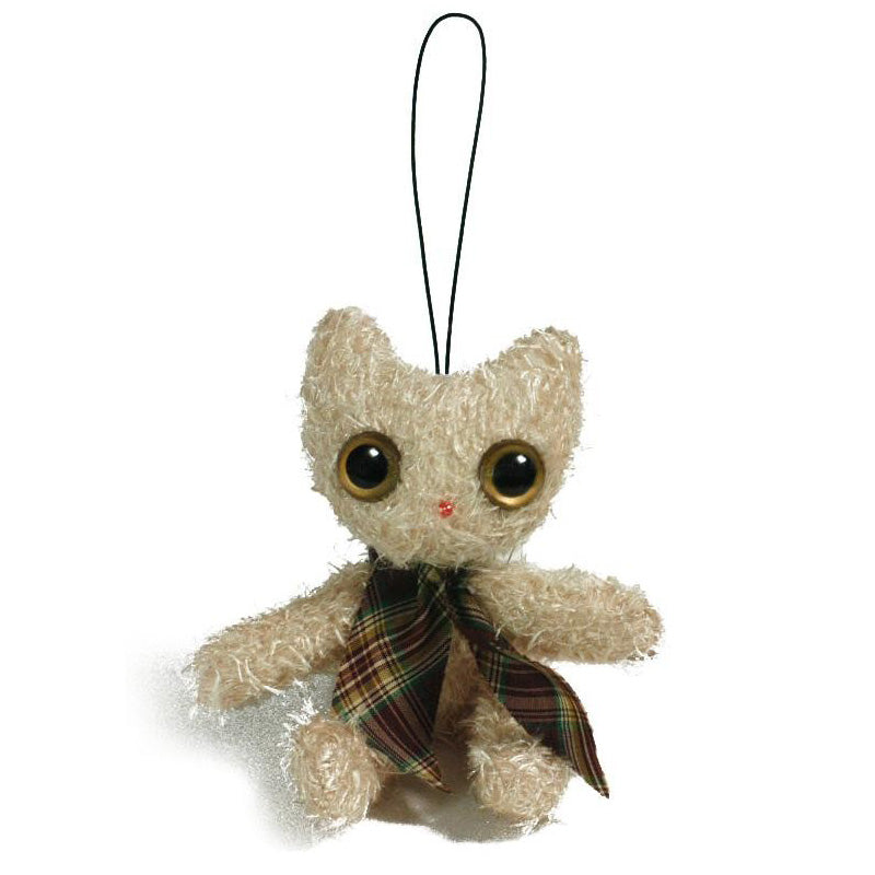Cat, Cat, Cat! Beige Kitty Plush Beanie Zipper / Bag Mascot