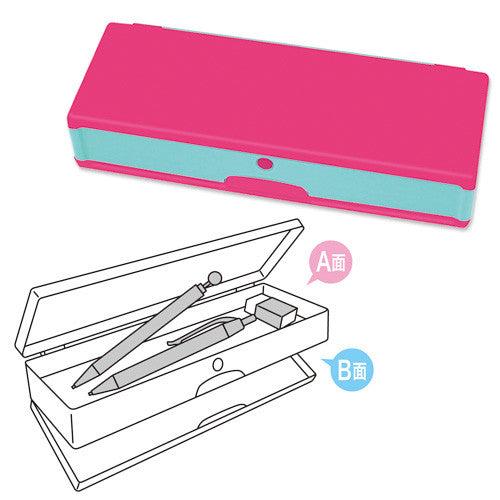 Mind Wave : Pink & Minty Blue Double-sided Pencil case