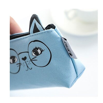 Blue Cat Pencil Case / Bag