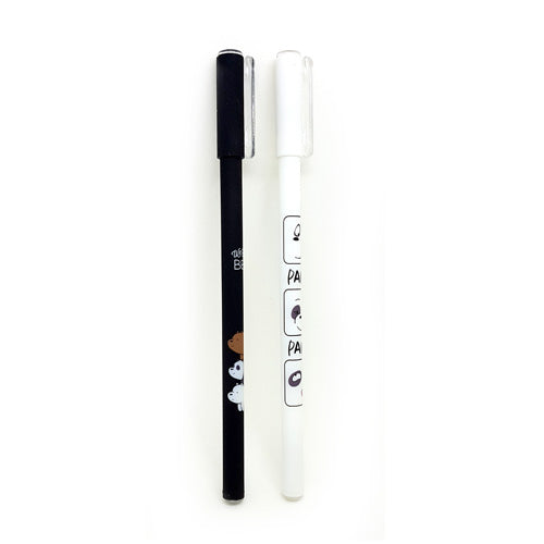 Set of 2 Cute Bears Gel ink Pens - black ink! 
