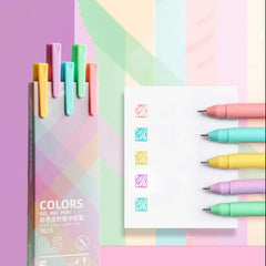 Candy Coloured Gel Ink Pens 0.5mm - Set of 5 Pastel Colours!