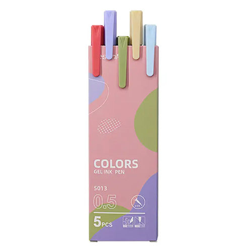 Cottage Inspired Colour Gel Ink Pens 0.5mm - Set of 5 Different Colours!