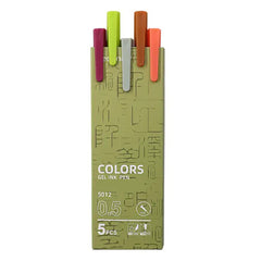 Fresh Colours Gel Ink Pens 0.5mm - Set of 5 Different Colours!