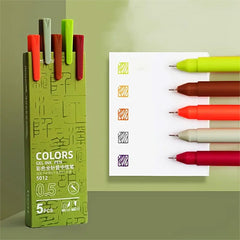 Fresh Colours Gel Ink Pens 0.5mm - Set of 5 Different Colours!