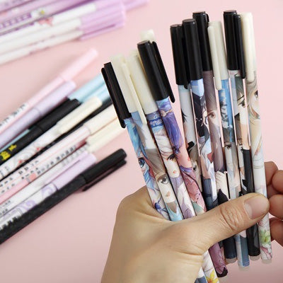 Anime Style Character Erasable gel ink pen x 1 (Blue ink) Random Design!