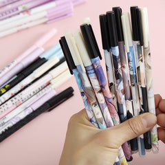 Anime Style Character Erasable gel ink pen x 1 (Blue ink) Random Design!