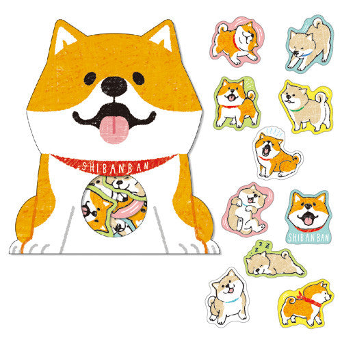 Mindwave : Shibanban Dog Sticker Sack! Japanese Cotton Paper Stickers - 30 Pcs