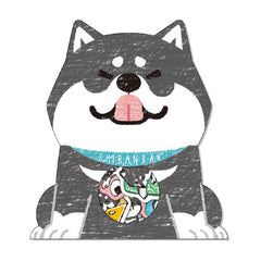 Mindwave : Shibanban (grey) Dog Sticker Sack! Japanese Cotton Paper Stickers - 30 Pcs