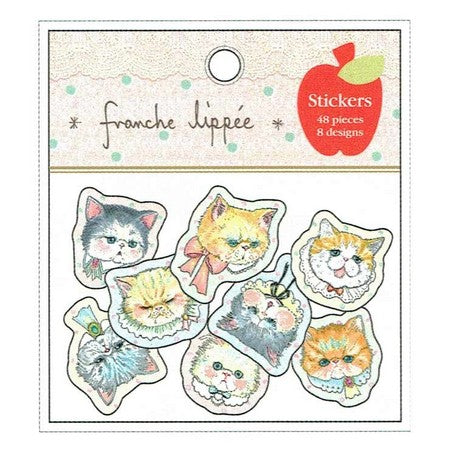 Sticker flakes - #049 - Flower Cats Transparent Stickers #2 - Set of 10