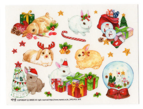 Adorable Bunnies and Flowers Sticker Sheet