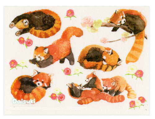 Lazy Red Pandas Sticker Sheet