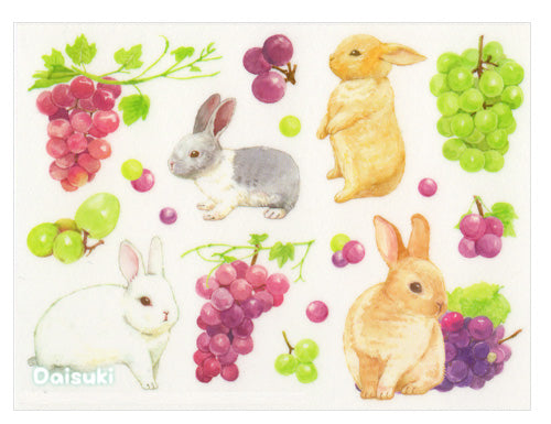 Bunnies & Grapes Sticker Sheet