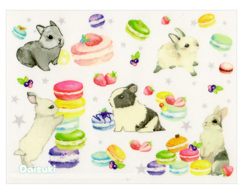 Adorable Bunnies and Flowers Sticker Sheet
