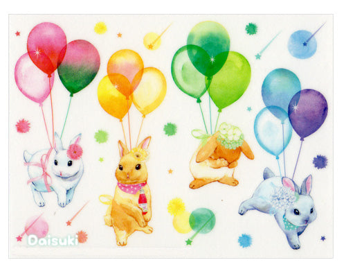 Adorable Bunnies and Flowers Sticker Sheet