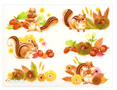 Nutty Squirrels & Flowers Sticker Sheet