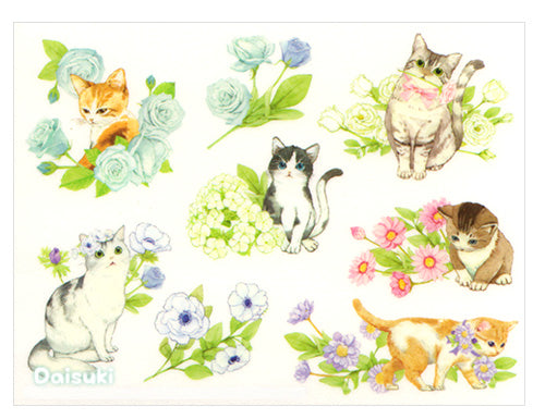 Flower Kittens Sticker Sheet #1
