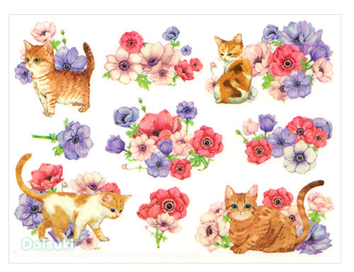 Flower Kittens Sticker Sheet #2