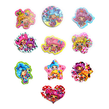 Sticker flakes - #004 - set of 10 Fairy Witch