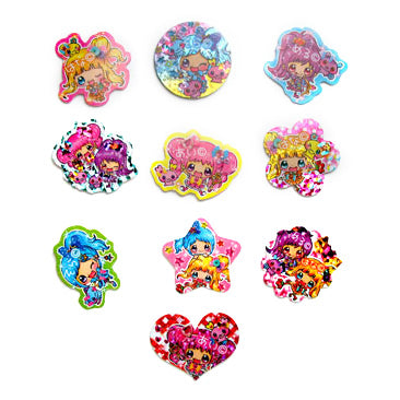 Sticker flakes - #004 - set of 10 Fairy Witch
