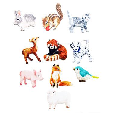 Sticker flakes - #009 - set of 10 My Favourite Animals