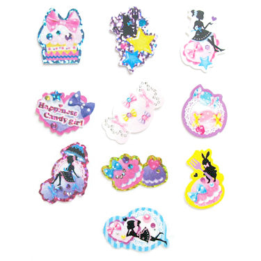 Sticker flakes - #015 - set of 10 Happiness Candy Girl