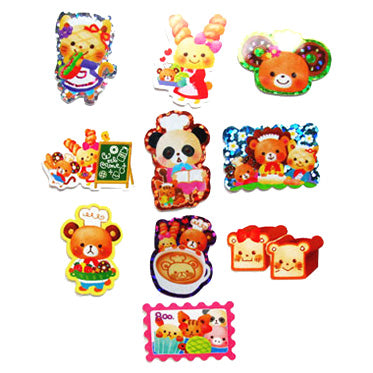 Sticker flakes - #016 - set of 10 Fuwa Fuwa Party