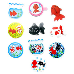 Sticker flakes - #023 - set of 10 Goldfish