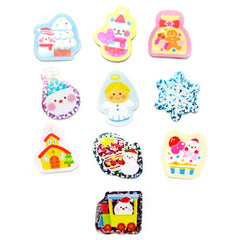 Sticker flakes - #024 - set of 10 Snowman Christmas