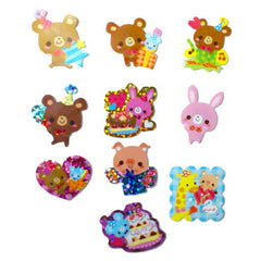 Sticker flakes - #032 - set of 10 Bear's Friends