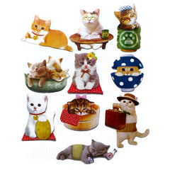 Sticker flakes - #035 - set of 10 Clever Cats