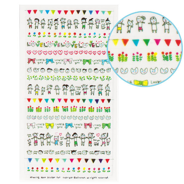 Drawing Deco Sticker Sheet #05 (Great Planner Decoration Stickers!)
