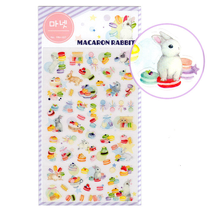 Adorable Bunnies and Macarons Sticker Sheet