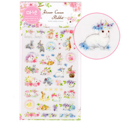 Adorable Bunnies and Flowers Sticker Sheet