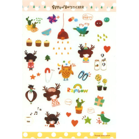 Deer Girl sticker sheet #01