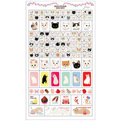 Lovely Cats Sticker Sheet #02 (Transparent Stickers)