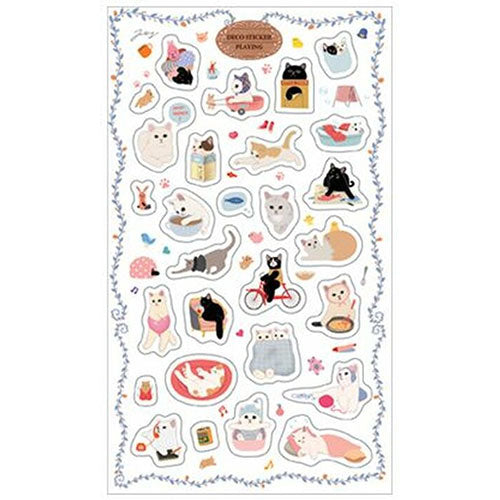 Lovely Cats Sticker Sheet #04 (Transparent Stickers)