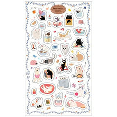 Lovely Cats Sticker Sheet #04 (Transparent Stickers)